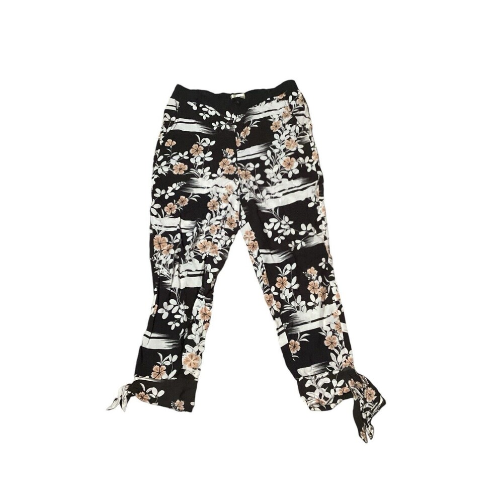 Elevenses Anthropologie Women's Wildflower Joggers in Black Size M Elastic Waist - Picture 2 of 8